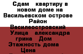 Сдам 1 квартиру в новом доме на Васильевском острове › Район ­ Василеостровский › Улица ­ александра грина › Дом ­ 2 › Этажность дома ­ 6 › Цена ­ 23 000 - Ленинградская обл., Санкт-Петербург г. Недвижимость » Квартиры аренда   